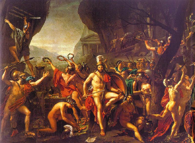 Jacques-Louis  David Leonidas at Thermopylae Norge oil painting art